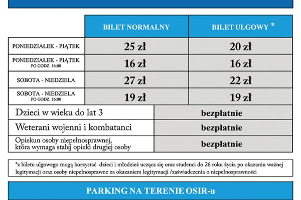 Basen Jawor Cennik 2026
