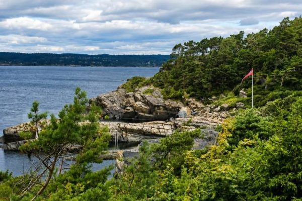 Odsłonięcia skał wulkanu Fen w Gea Norvegica Geopark